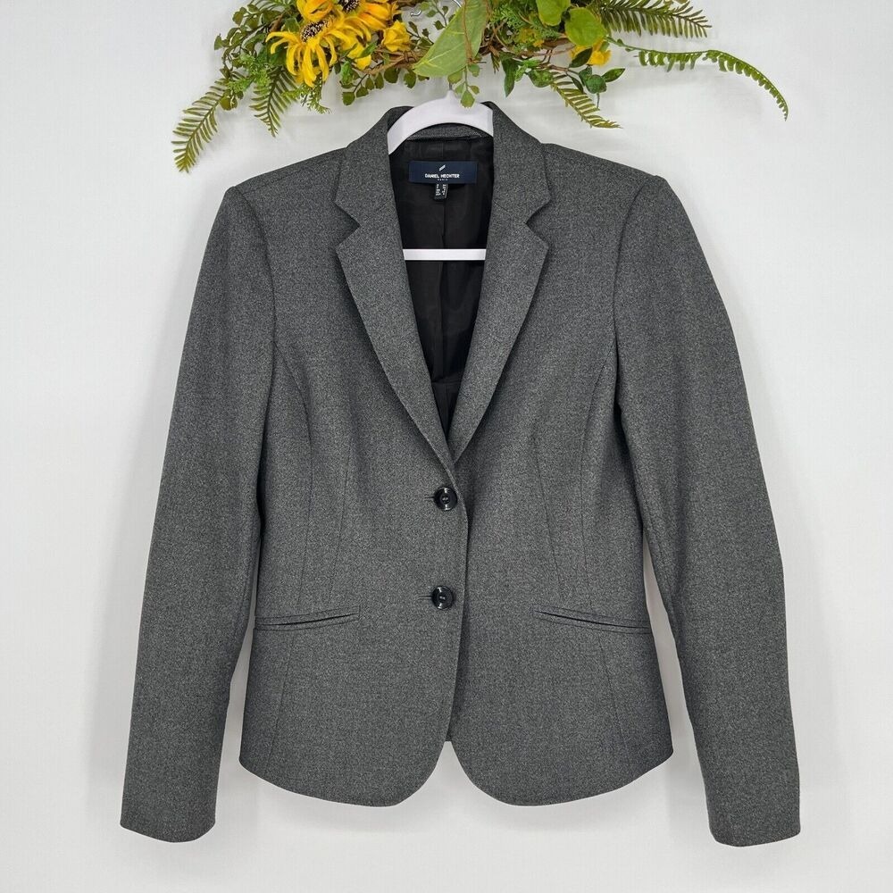 Daniel Hechter Paris Womens Grey Tailored Blazer Jacket Size 6 30182 782424